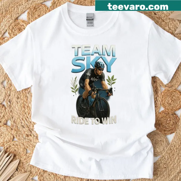 Team Sky cycling logo on a t-shirt for pro racer fans