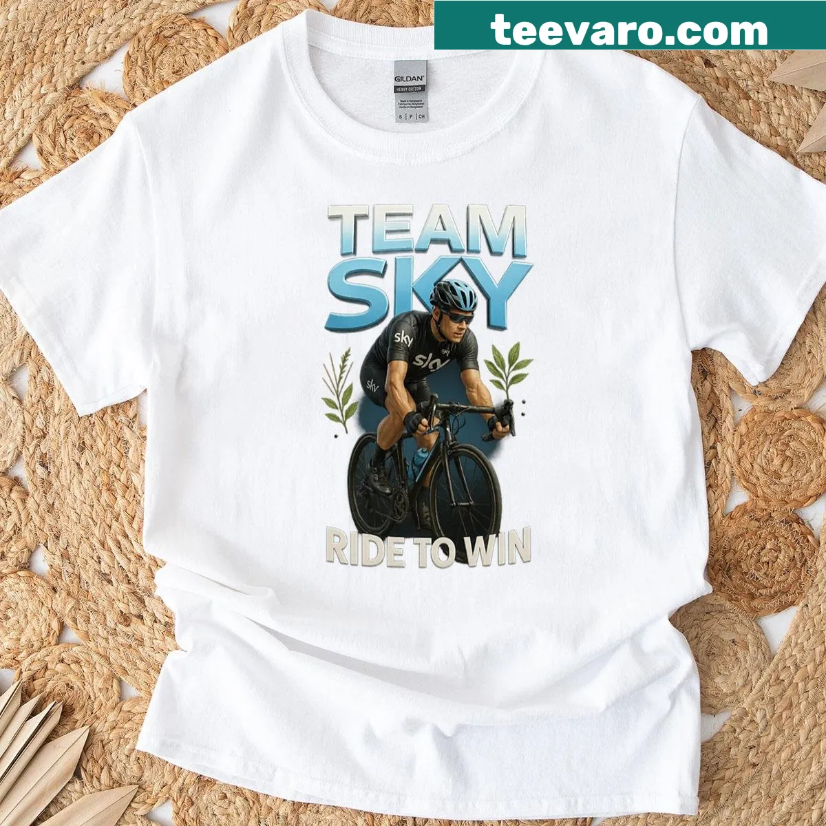 Team Sky cycling logo on a t-shirt for pro racer fans — on a men's t-shirt