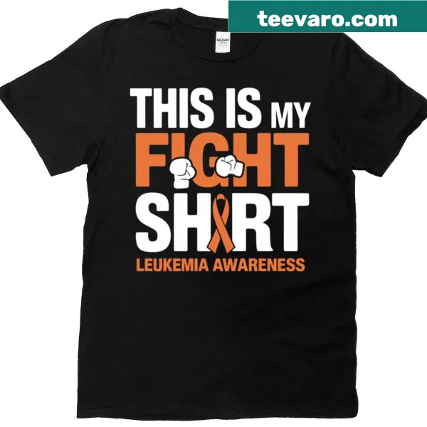 Retro leukemia awareness t-shirt with an orange ribbon graphic