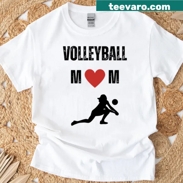 T-shirt proudly declaring 'Volleyball Mom' with bold text