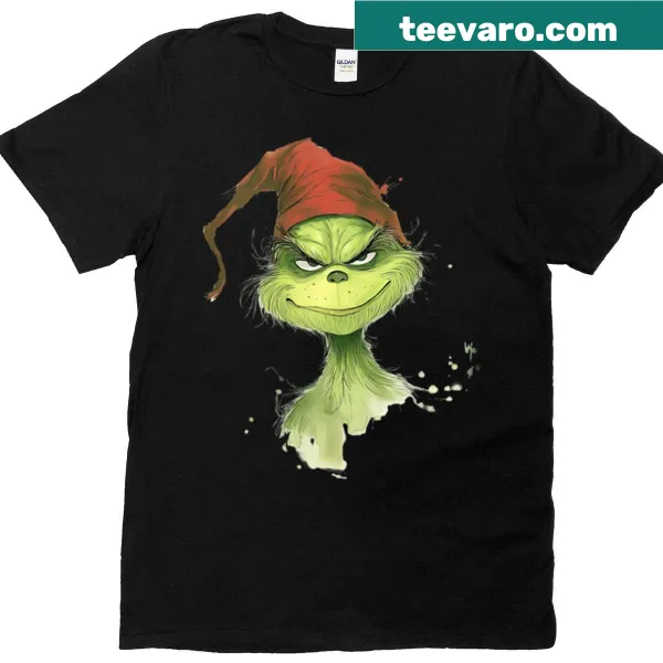 Playful illustrated Grinch t-shirt design