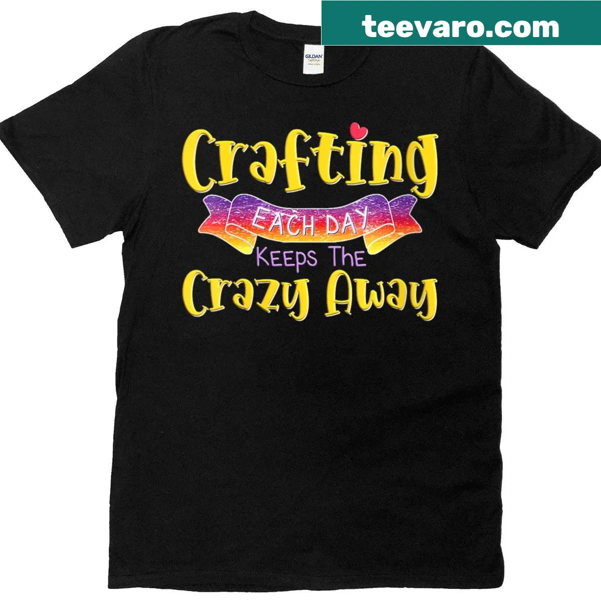 Whimsical typography design with crafting humor for creative women. — on a men's t-shirt
