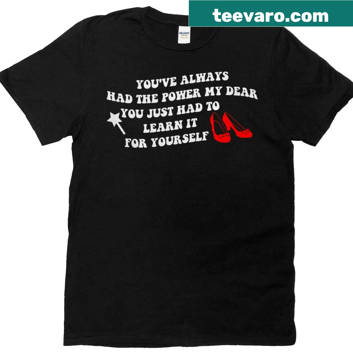 Inspirational text 'You've Always Had The Power My Dear' on T-shirt — on a men's t-shirt