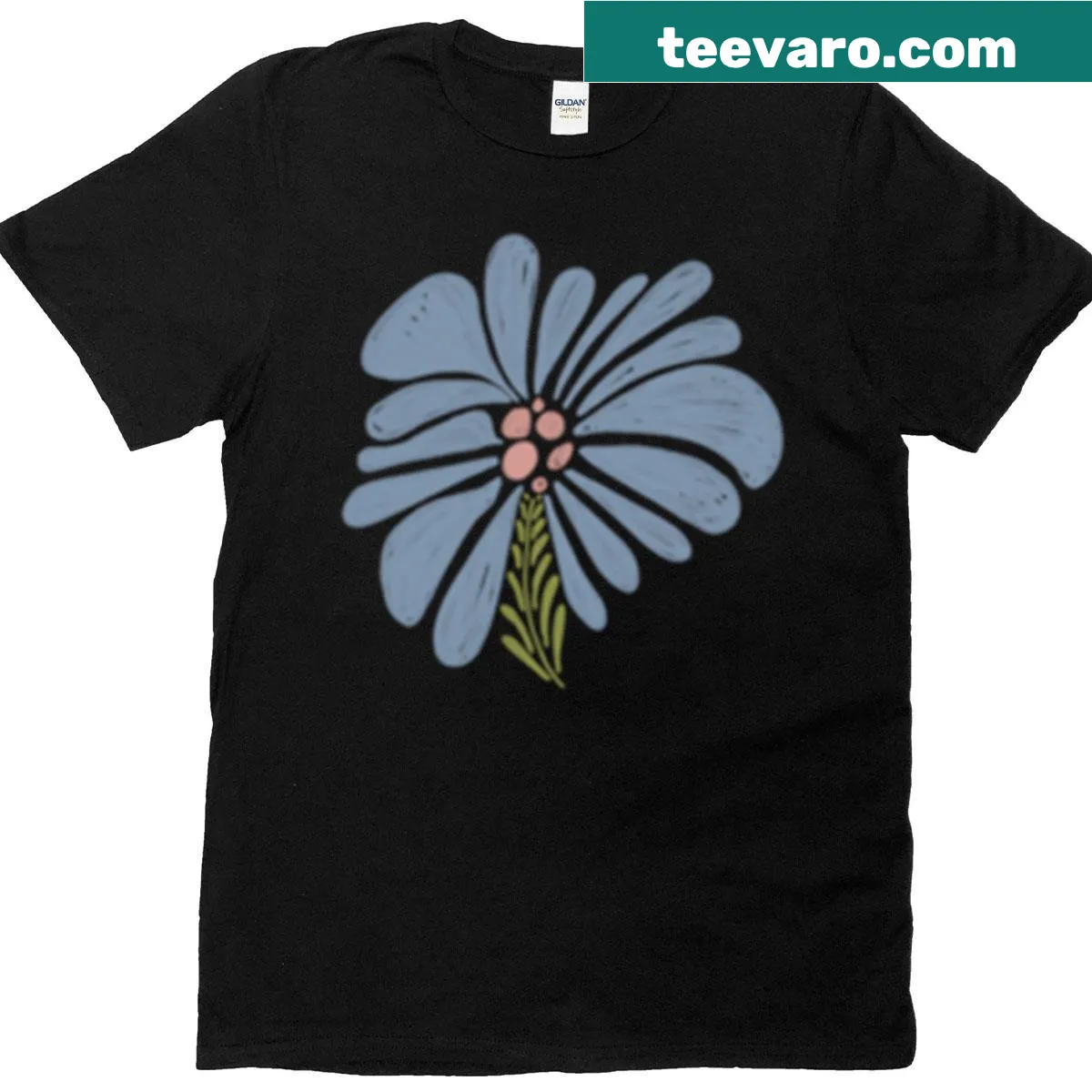 Vintage-inspired flower design on a classic T-shirt — on a men's t-shirt