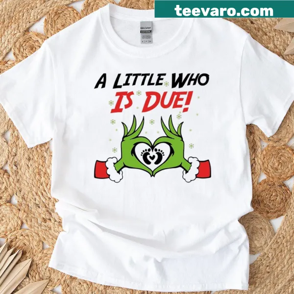 Cute T-shirt with 'A Little Who Is Due' phrase for kids