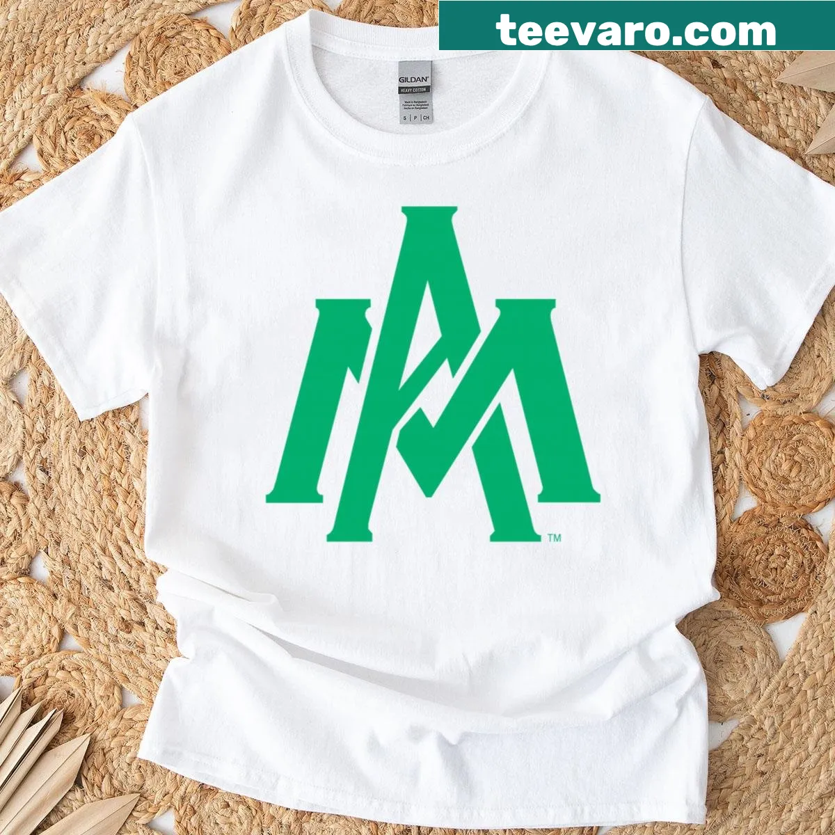 Arkansas Monticello Weevils logo T-shirt — on a men's t-shirt