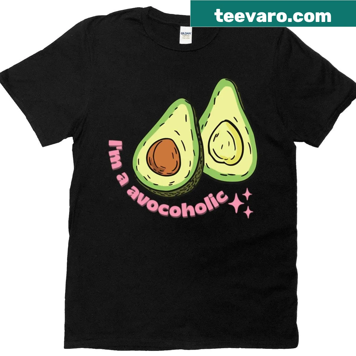 Cute avocado t-shirt with a smiling avocado illustration — on a men's t-shirt