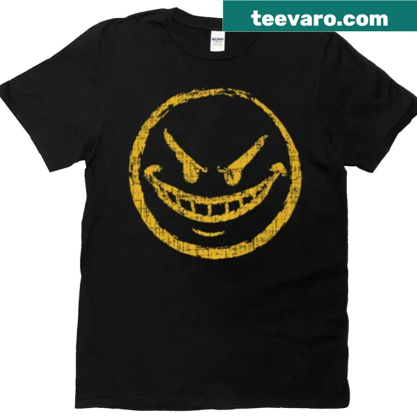 T-shirt with a mischievous grin logo designed for humor and fun