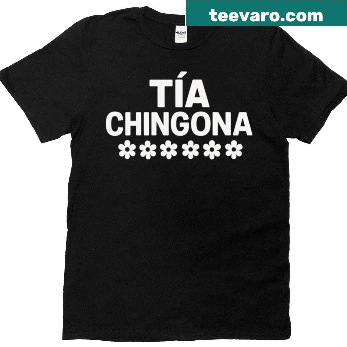 Illustrated T-shirt highlighting a badass Latina aunt with a bold floral design — on a men's t-shirt