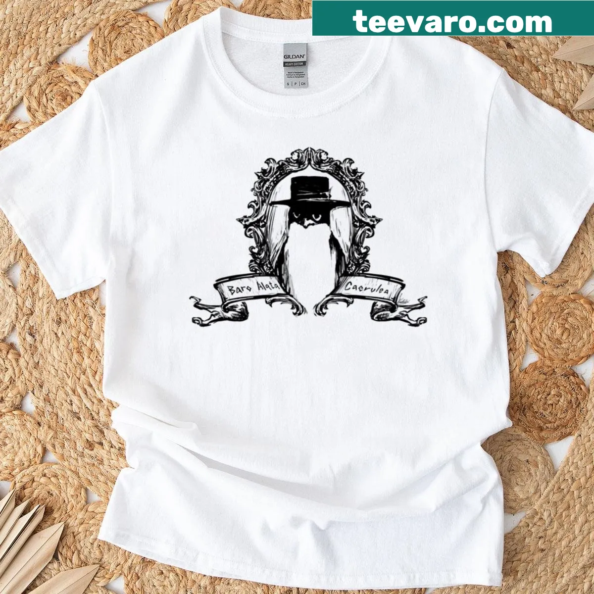 Illustration of a charming magpie on a casual t-shirt — on a men's t-shirt