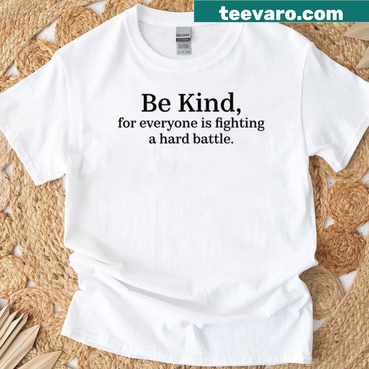 Typographic design promoting kindness on T-shirt. — on a men's t-shirt