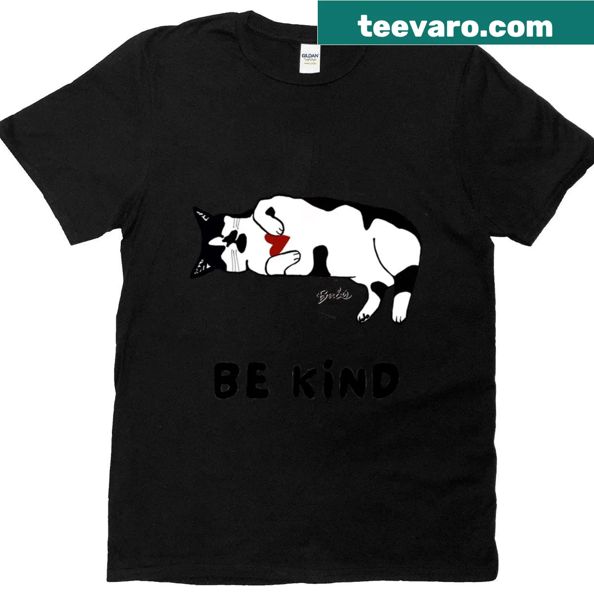 Heartwarming T-shirt with 'Be Kind' message and cute design — on a men's t-shirt