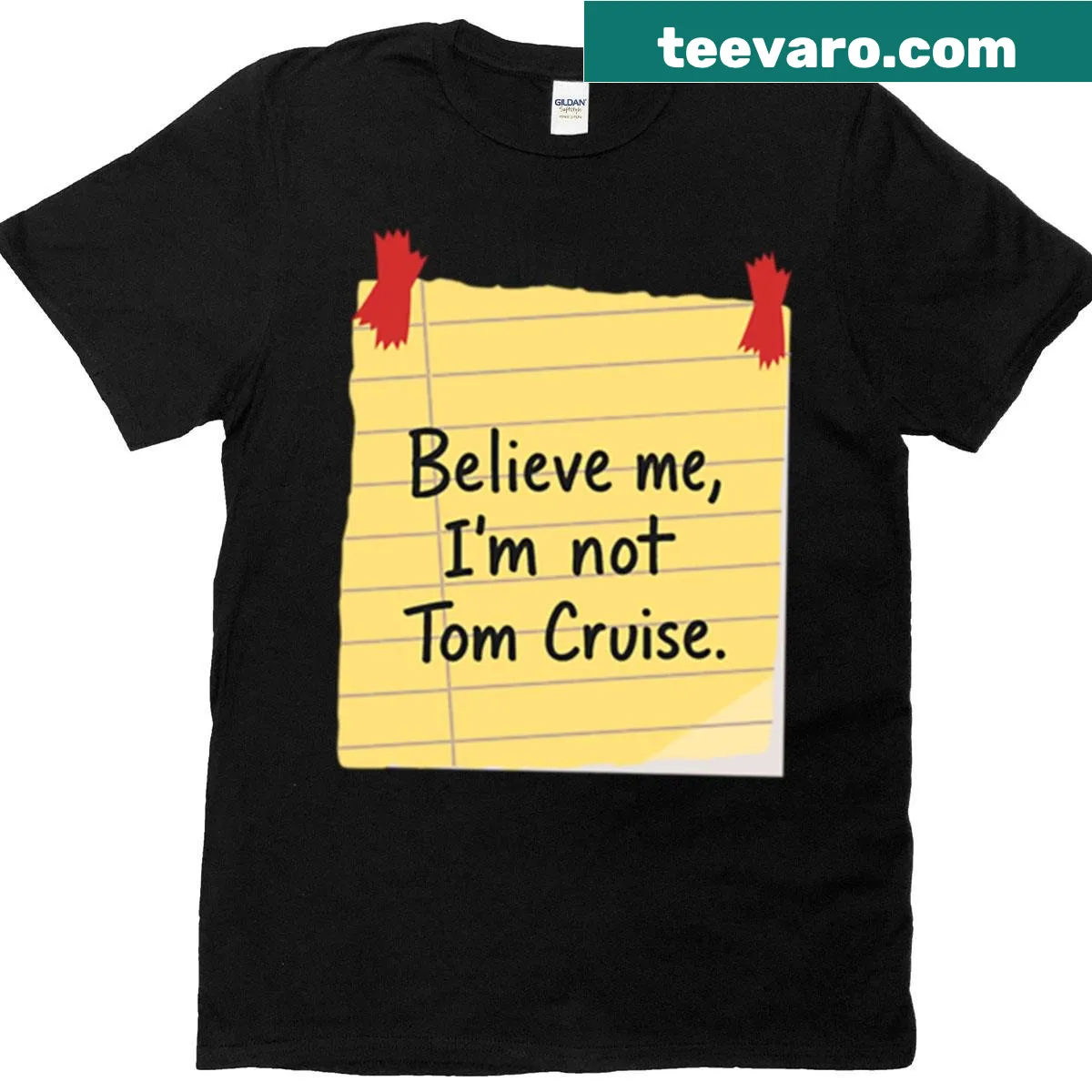 Boxy T-shirt featuring a humorous saying about not being Tom Cruise — on a men's t-shirt