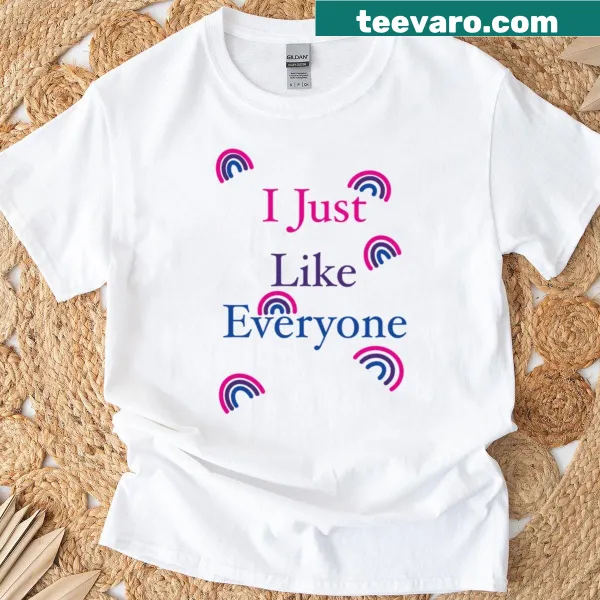 Heart design symbolizing bi pride on T-shirt.