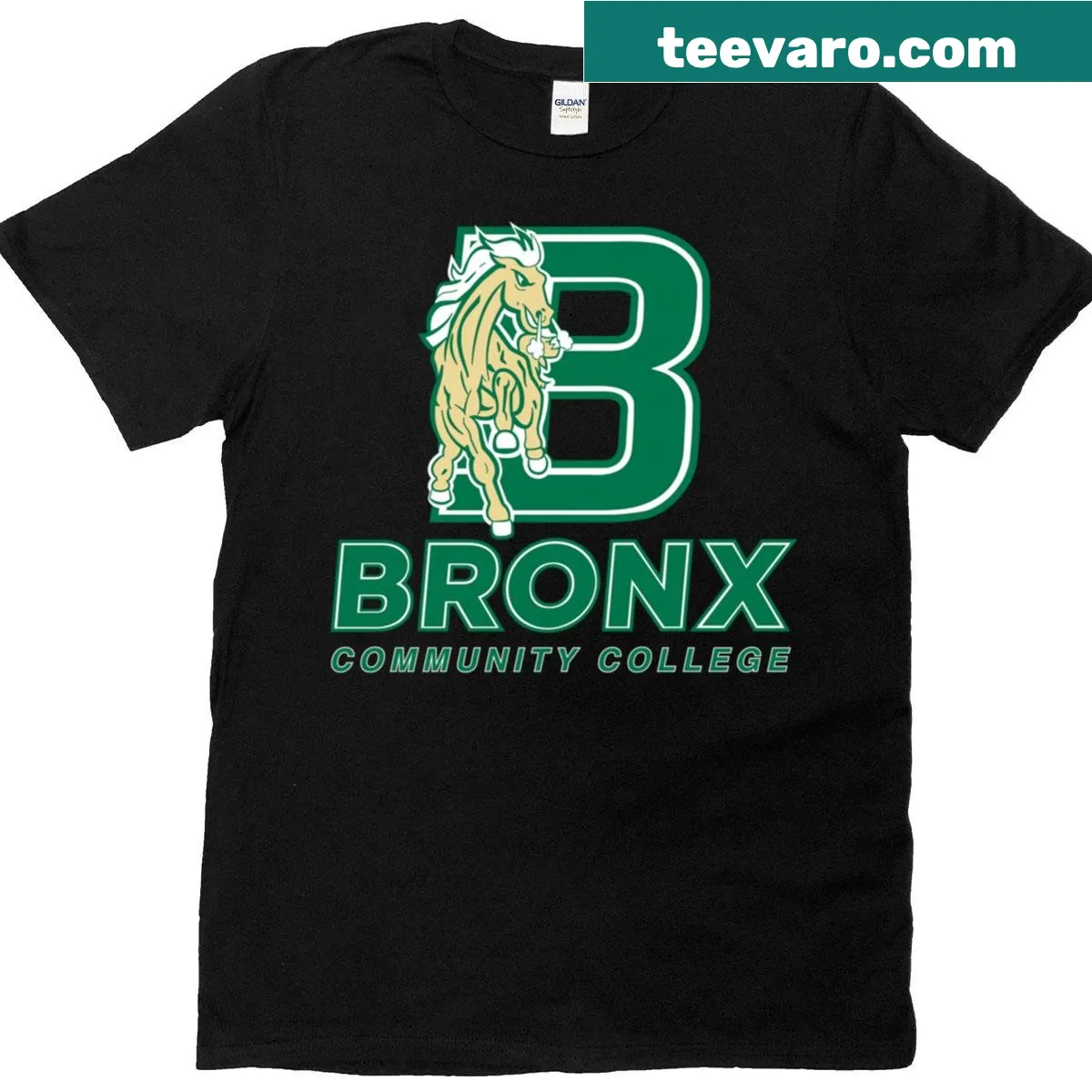 Bronx Community College logo on a casual t-shirt — on a men's t-shirt