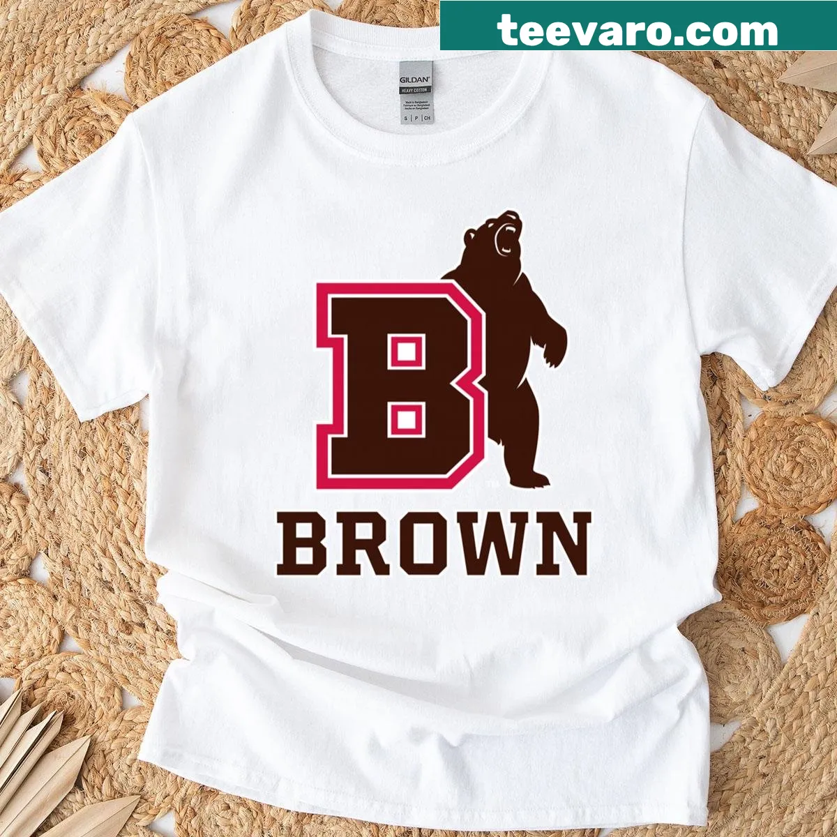 Brown University Bears logo t-shirt — on a men's t-shirt