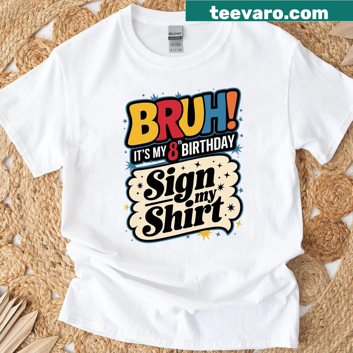 Funny birthday t-shirt for kids with humorous text — on a men's t-shirt