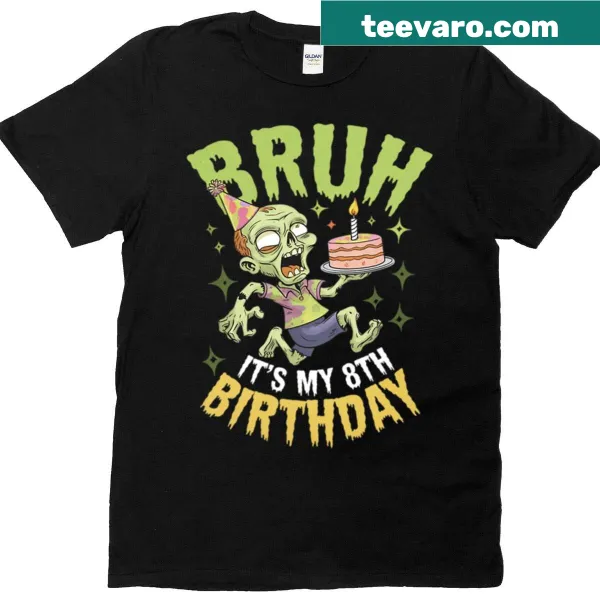 Funny birthday shirt for 8-year-old zombie lovers
