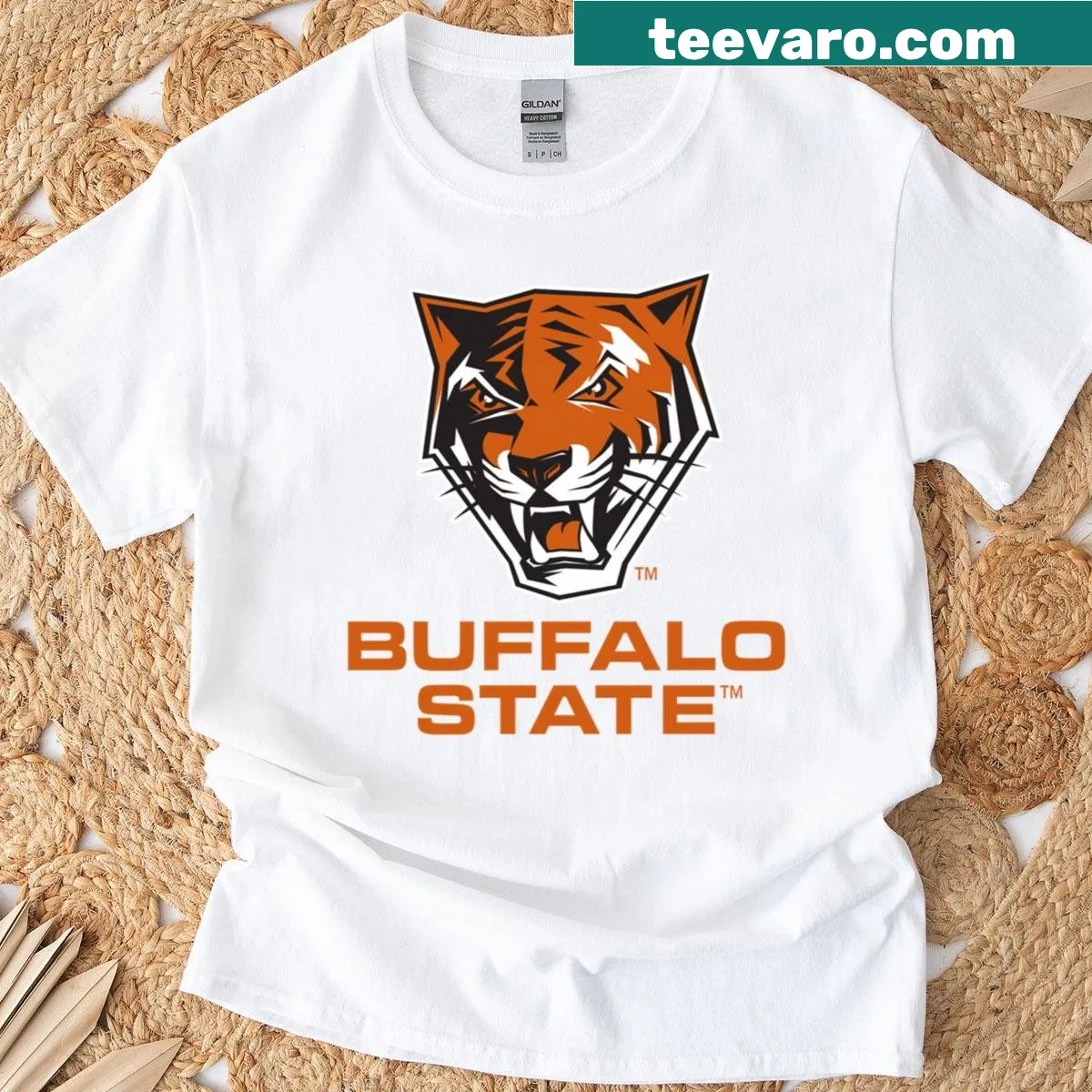 Buffalo State Bengals primary logo t-shirt for university pride — on a men's t-shirt