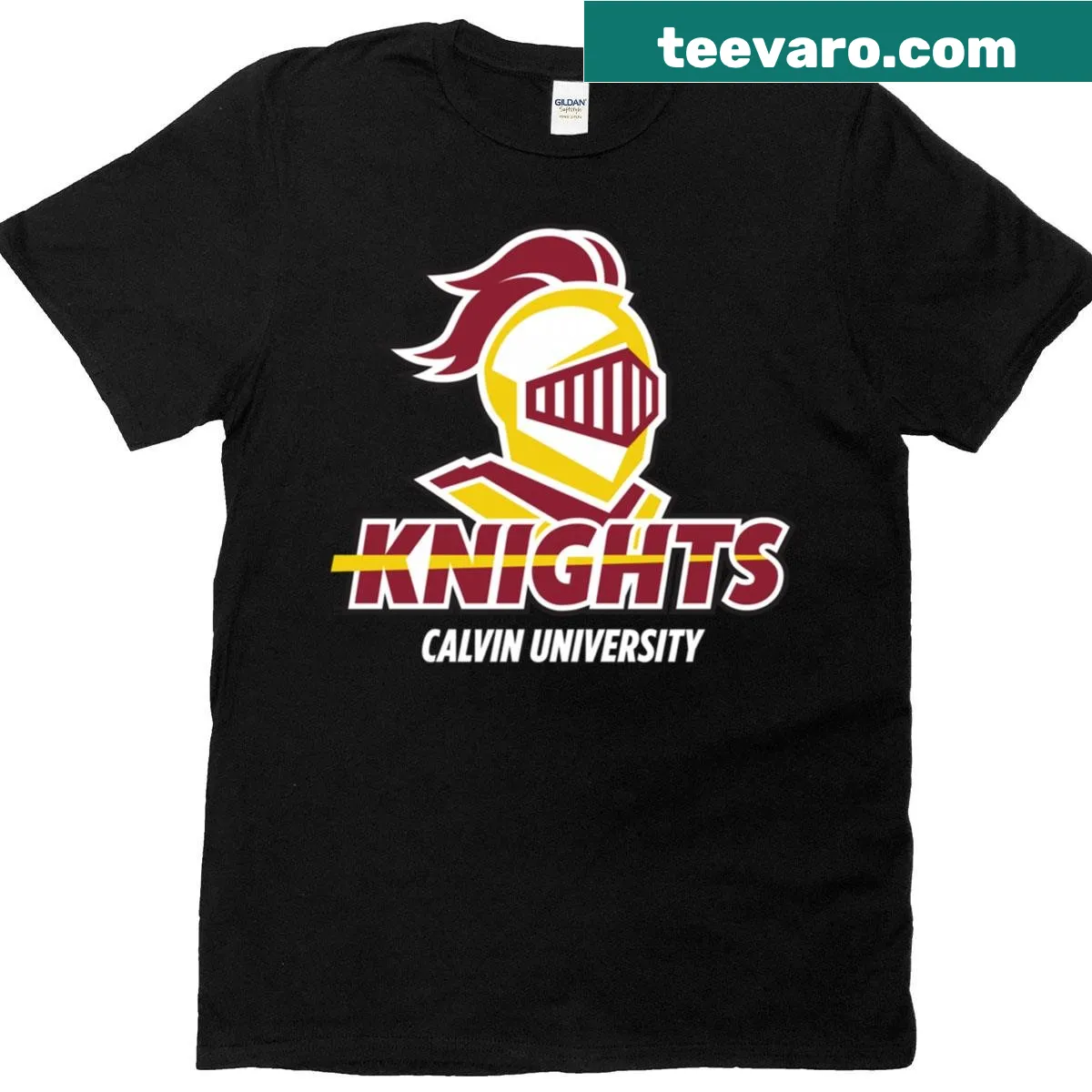 Calvin University Knights logo t-shirt — on a men's t-shirt