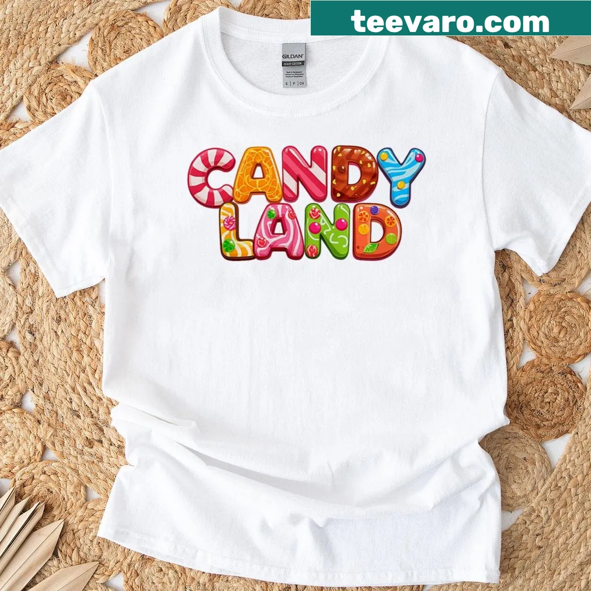 Retro Candy Land logo on cute premium tri-blend T-shirt — on a men's t-shirt