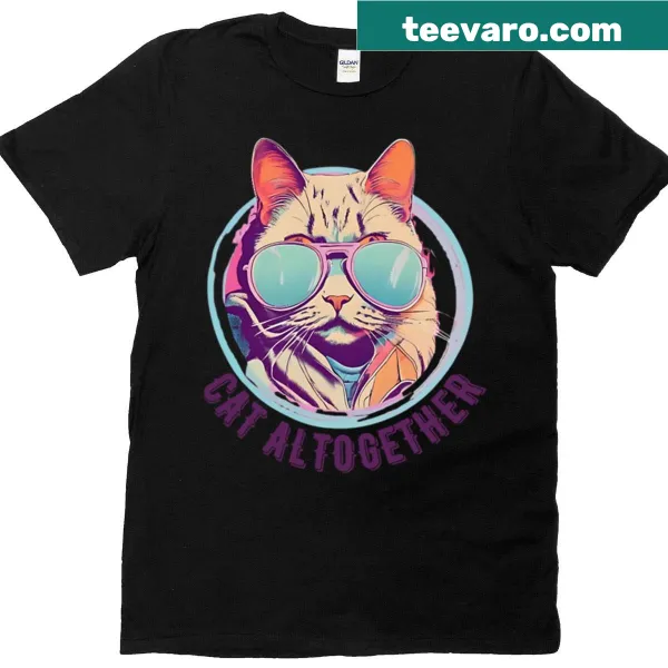 Playful cat-themed graphic with text on a t-shirt