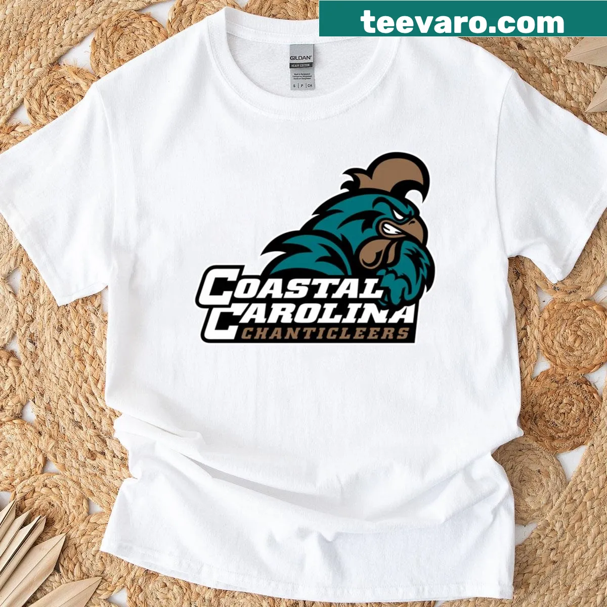 Coastal Carolina University t-shirt featuring the primary logo — on a men's t-shirt