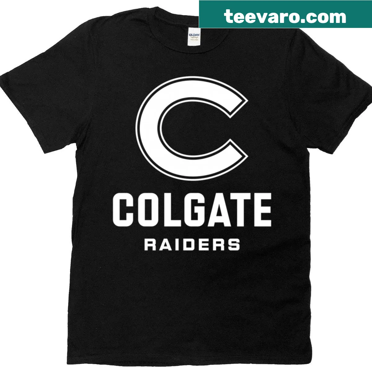 Colgate University Raiders logo shirt — on a men's t-shirt