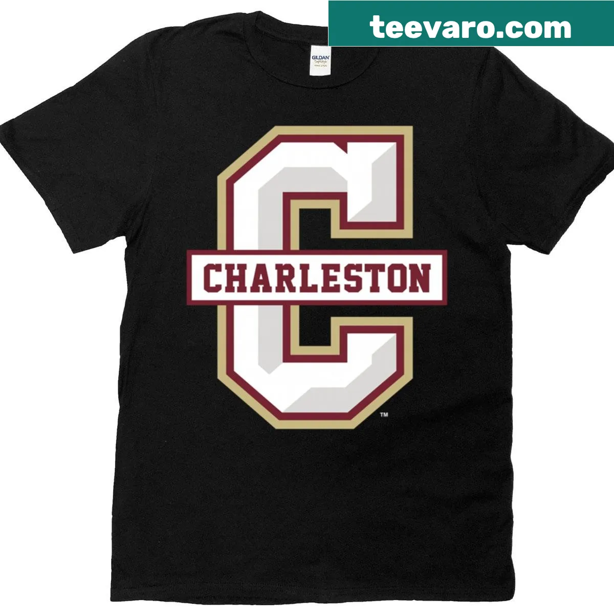 College of Charleston Cougars primary logo T-shirt — on a men's t-shirt