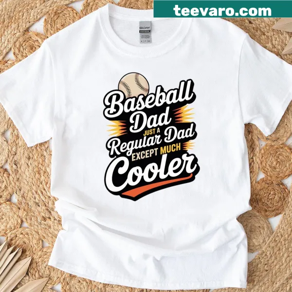 Funny baseball dad t-shirt with playful typography design