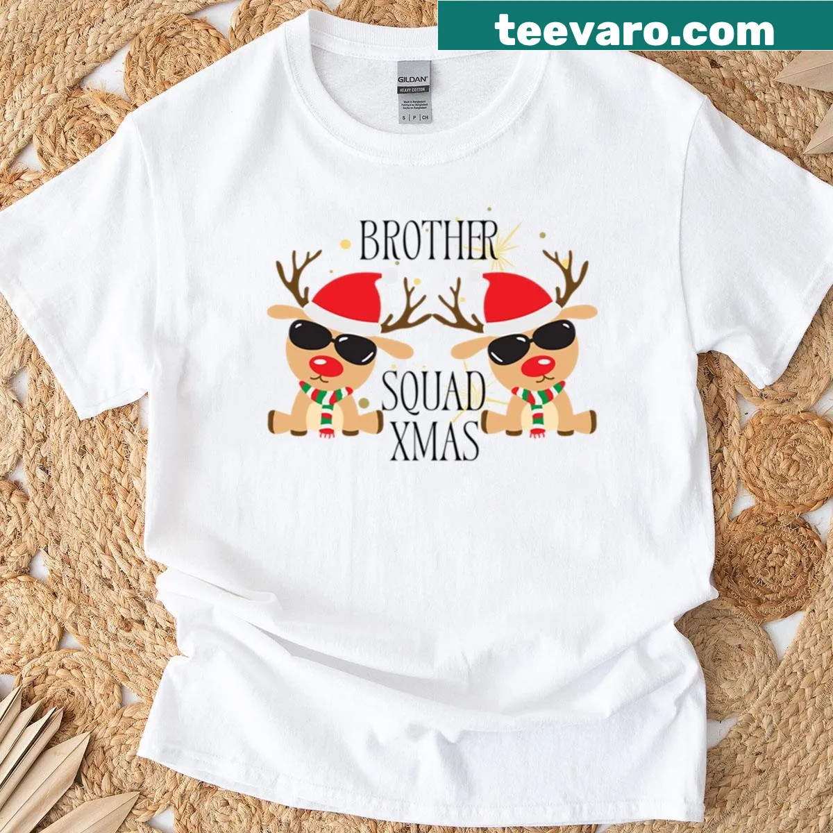 Funny matching reindeer twin design for Christmas on a t-shirt — on a men's t-shirt