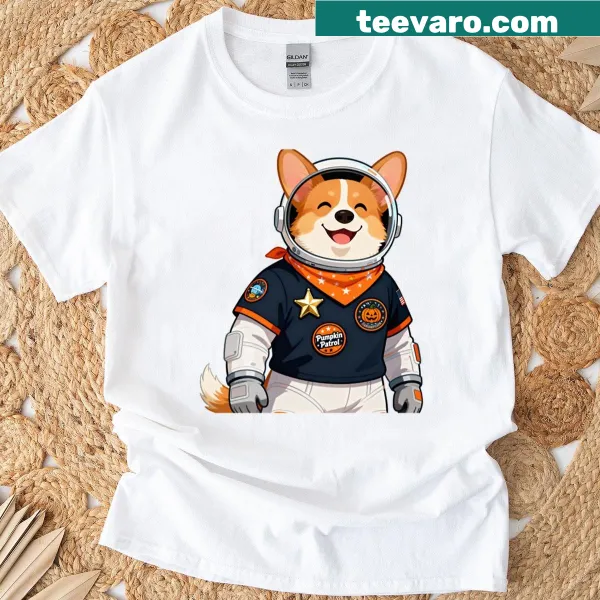 Adorable cartoon dog in space design for Halloween, perfect for dog lovers
