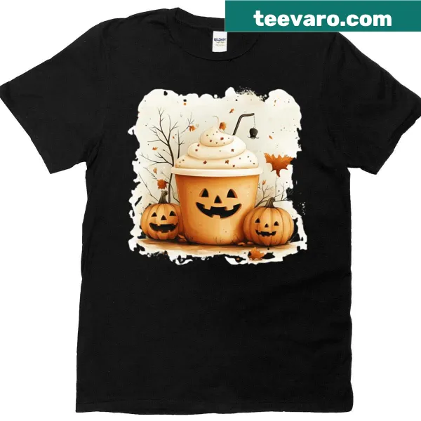 Halloween-themed coffee drink illustration for women