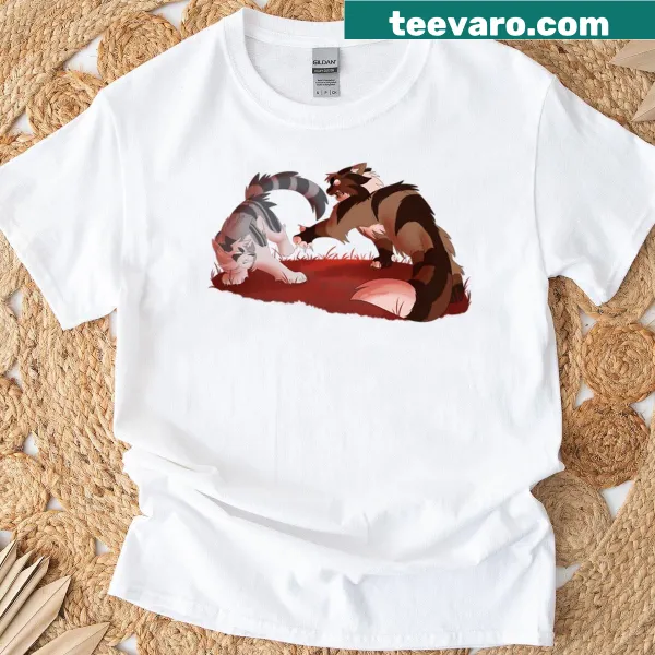 T-shirt featuring an illustration of a battle practice in a dark forest