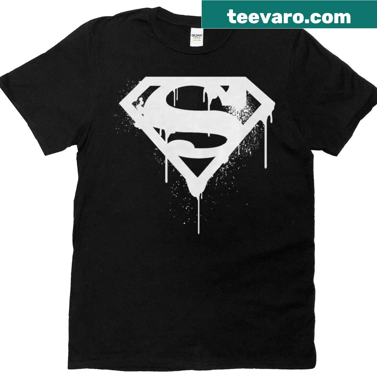 Graffiti-style Superman logo with Doomsday design on a t-shirt — on a men's t-shirt