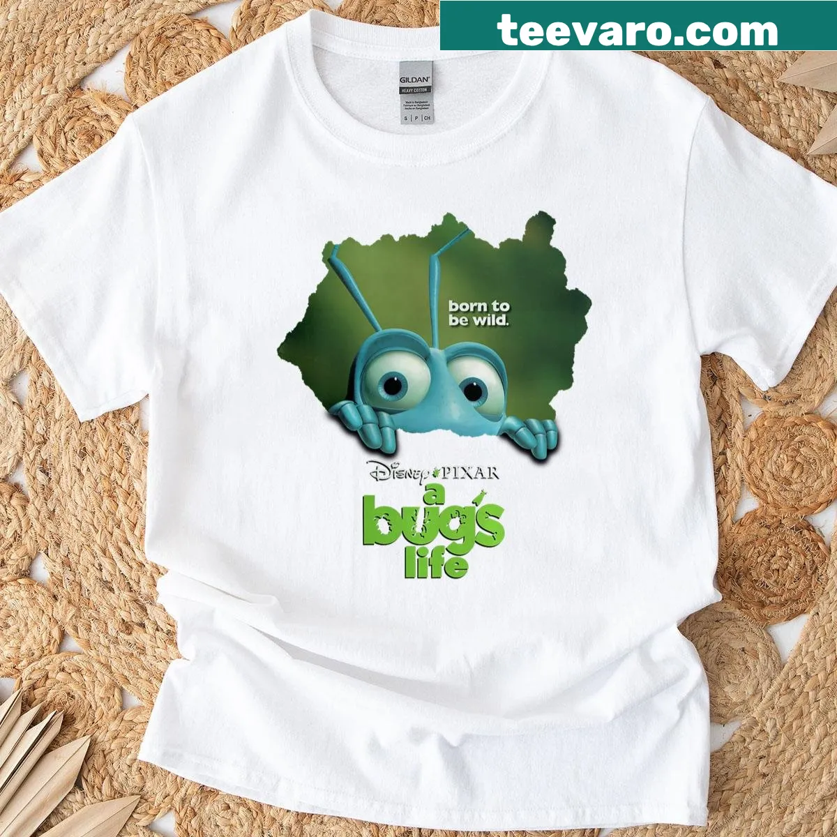 Graphic t-shirt inspired by A Bug's Life featuring Flik — on a men's t-shirt