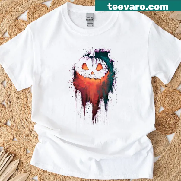 Dripping Jack O' Lantern spooky Halloween t-shirt