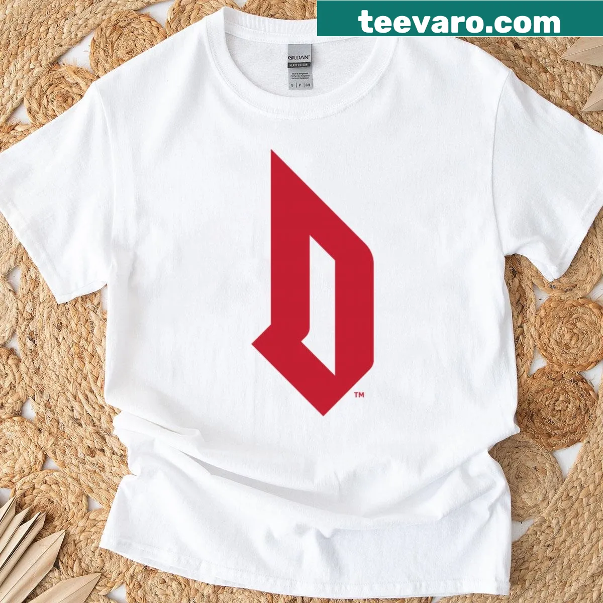 Duquesne University Dukes primary logo T-shirt — on a men's t-shirt