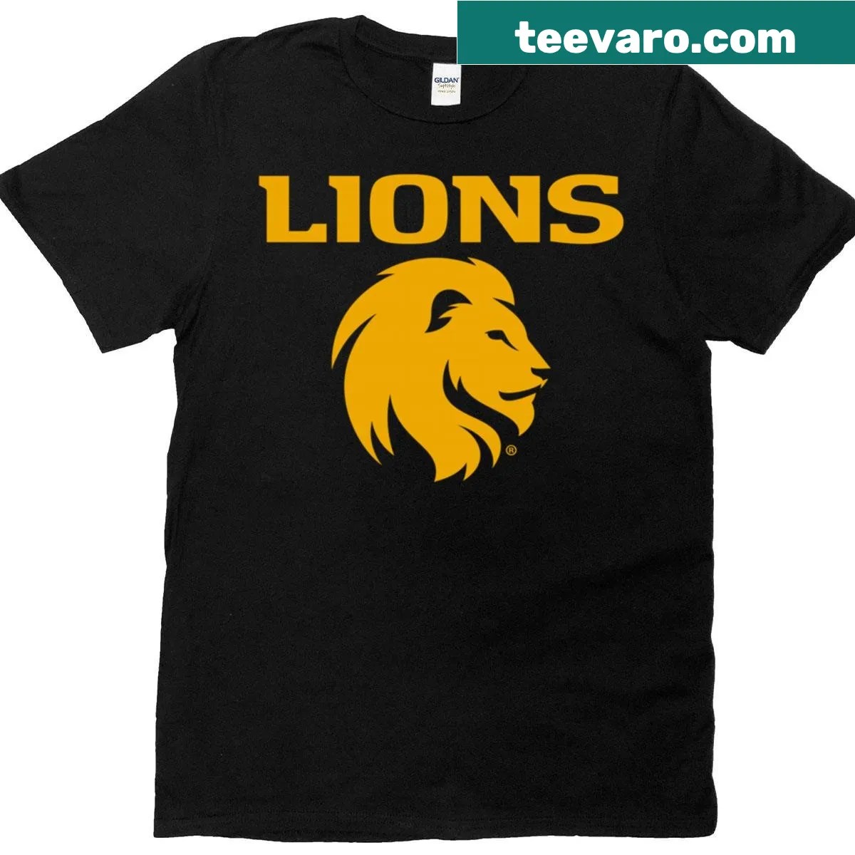 East Texas A&M University Lions logo t-shirt — on a men's t-shirt