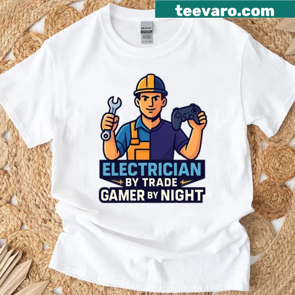 Funny design for electricians who are gamers on a t-shirt