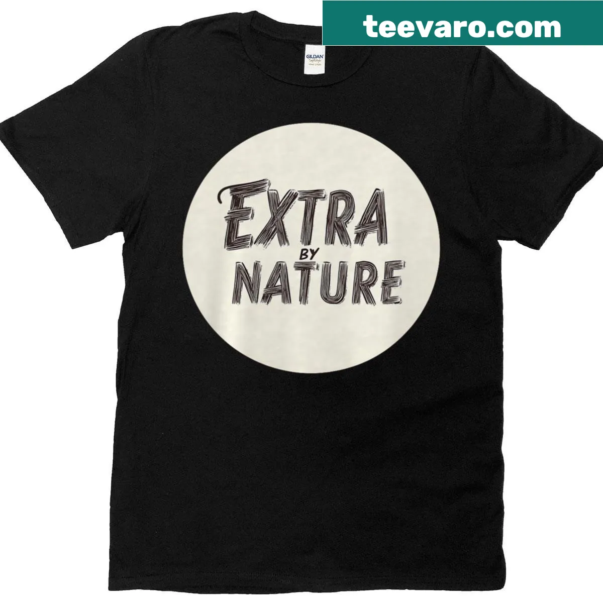 Extra By Nature logo t-shirt for adults and kids — on a men's t-shirt