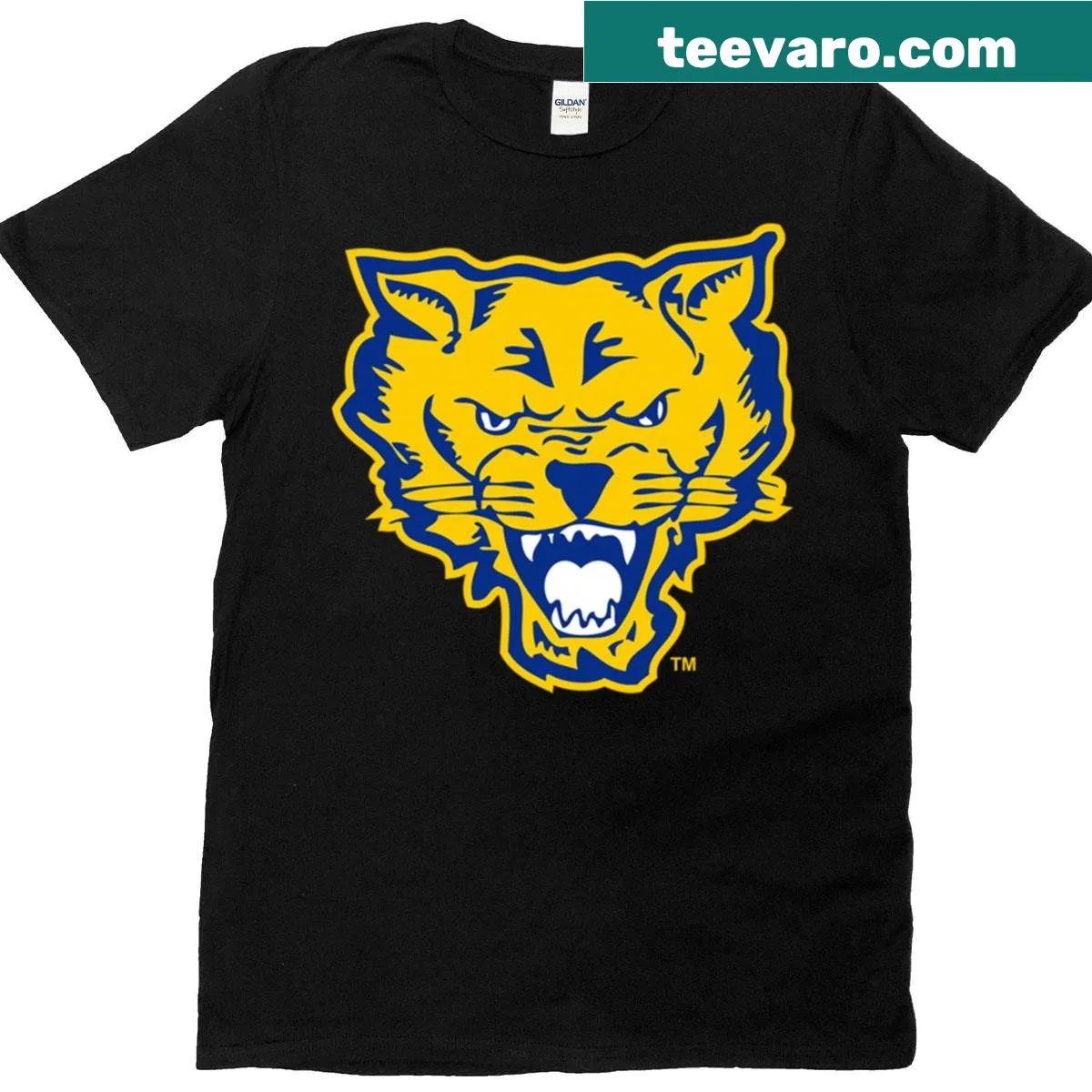 Fort Valley State University Wildcats logo on a proud t-shirt. — on a men's t-shirt