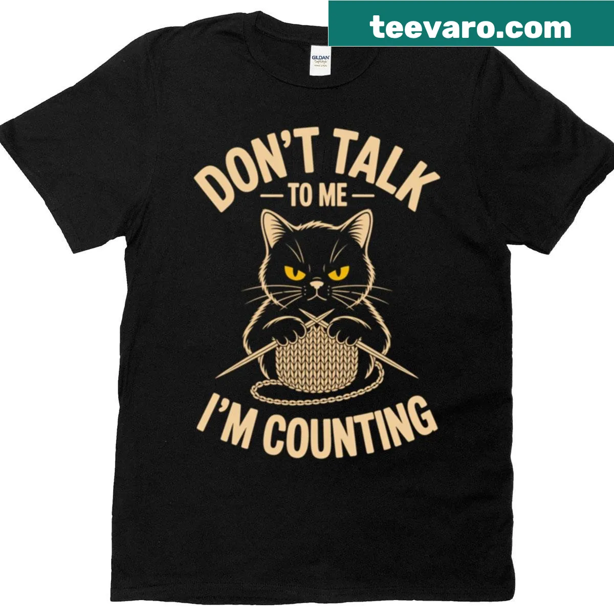 Funny crochet quote shirt for cat lovers — on a men's t-shirt
