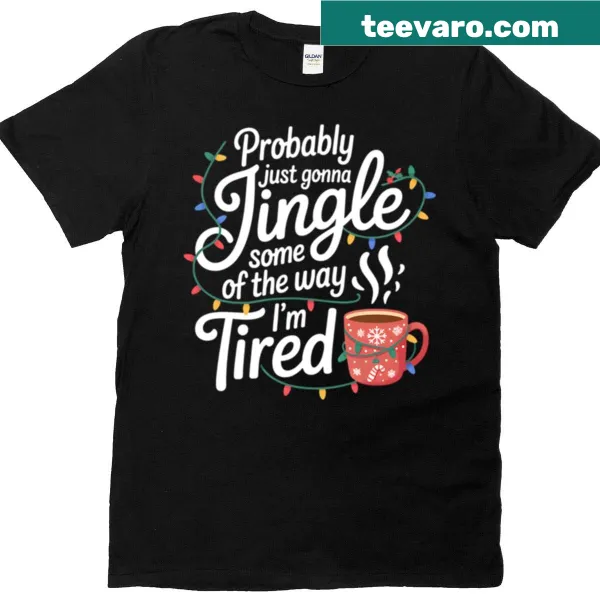 T-shirt with humorous text design for tired coffee lovers at Christmas