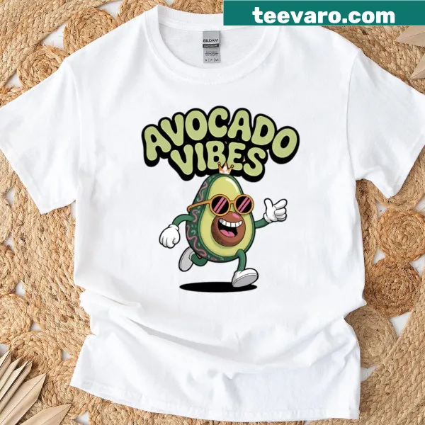 Cartoon avocado in sunglasses T-shirt