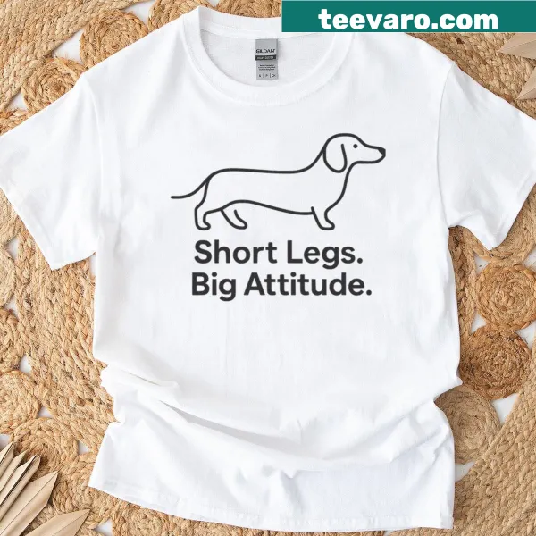 Minimalist tee with funny dachshund design