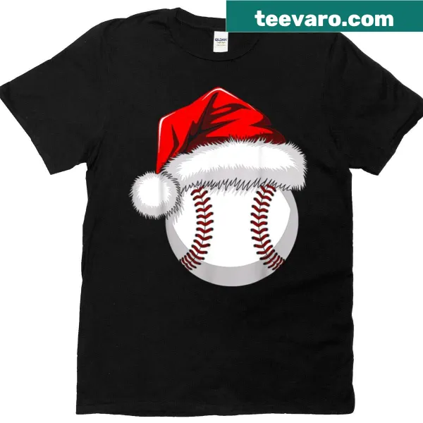 Funny baseball player in Santa hat for Christmas design