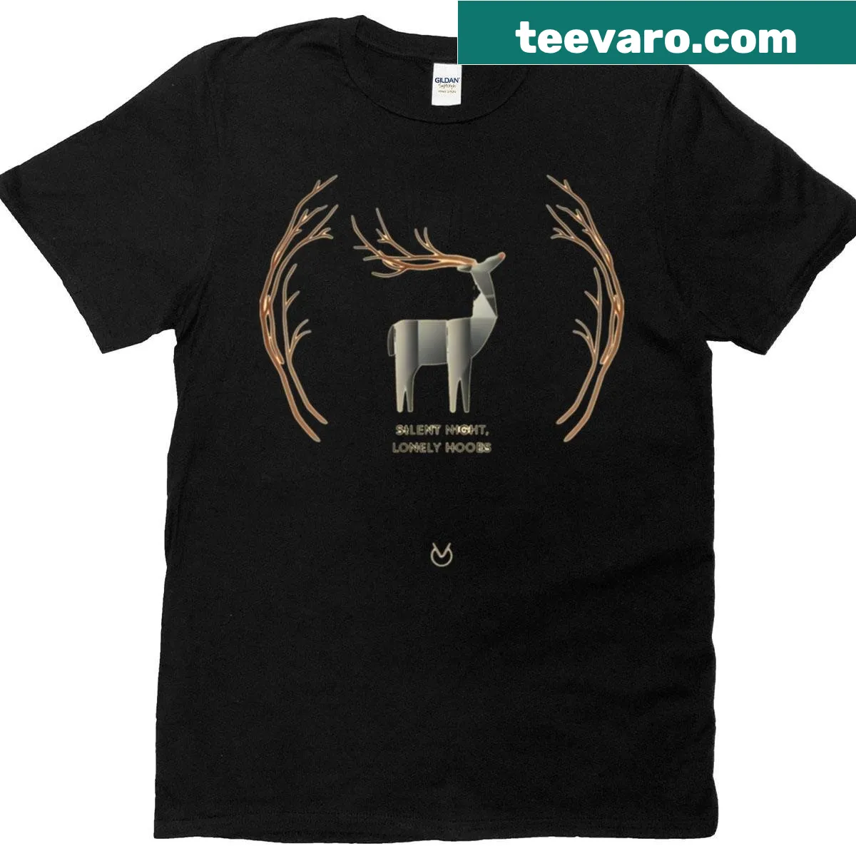 Oversized T-shirt featuring a geometric reindeer design. — on a men's t-shirt