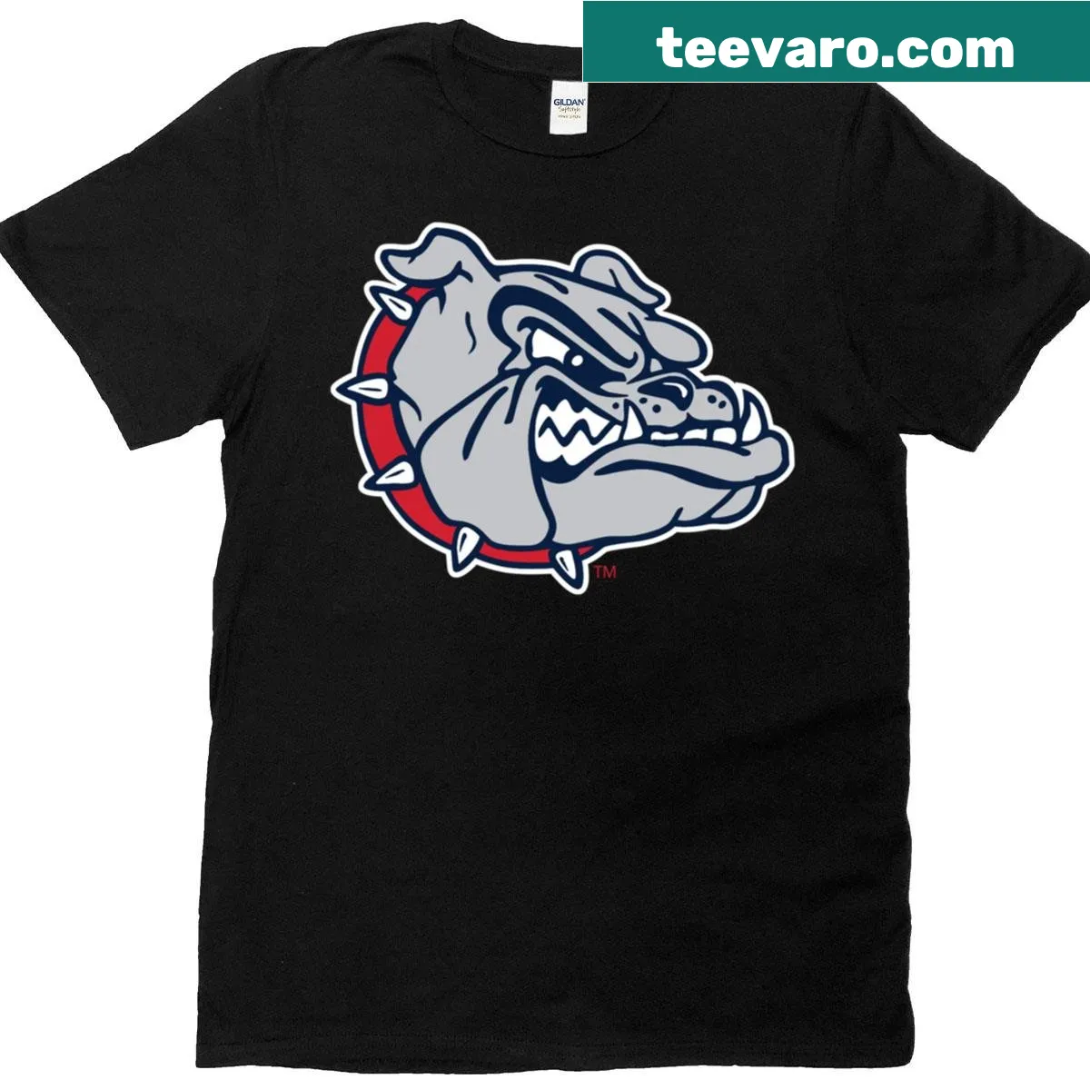 Gonzaga University Bulldogs logo t-shirt — on a men's t-shirt