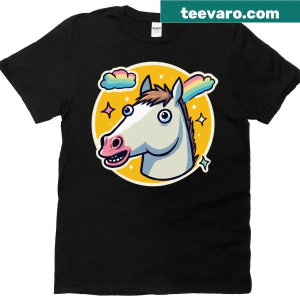 Playful cartoon horse design on a t-shirt